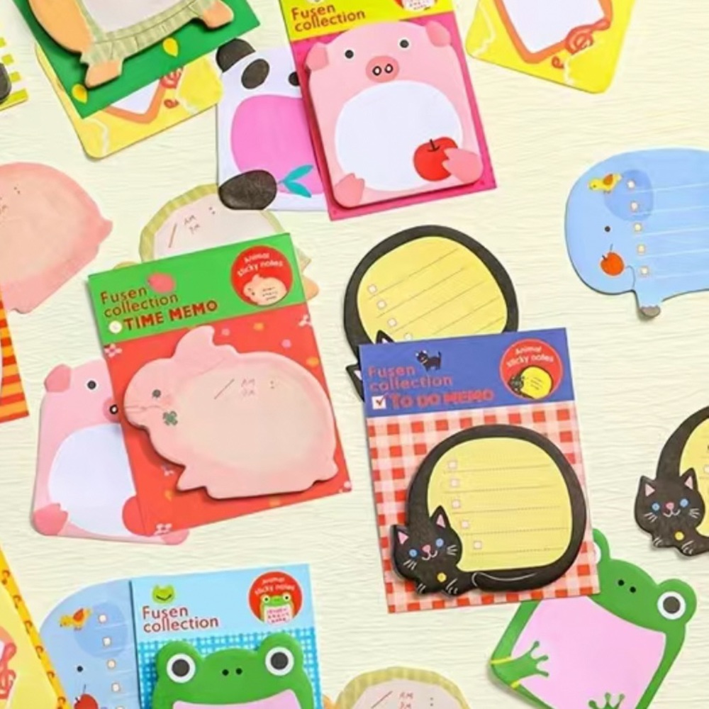 🎀 4 Pack Cute Animal Shaped Sticky Notes